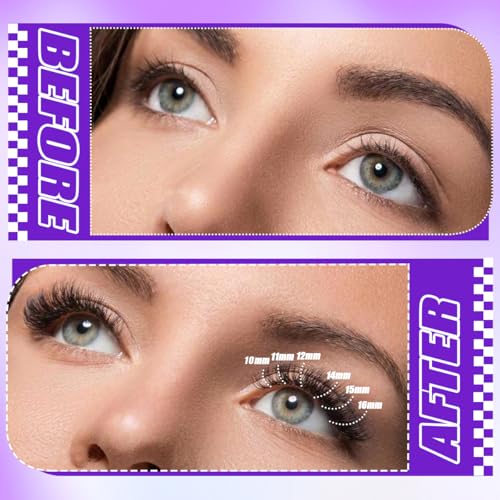 DIY Lash Extension Kit 804Pcs D Curl Individual Lash Clusters Eyelashes Extension Set with Mirror Lash Storage Box Lash Bond&Seal Glue Remover Tweezers Lash Brush Applicator - Image 8