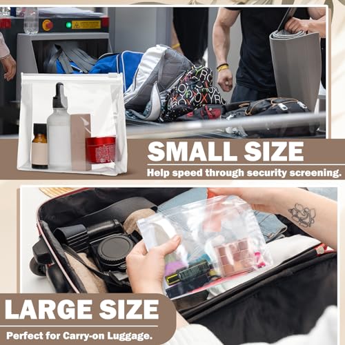 Xuniea 50 Pieces Mini Clear Makeup Bag Small Clear Zipper Pouch Travel Bag for Toiletries Plastic Cosmetic Organizer Waterproof for Women Men Vacation(7.1'',8.6'',9.8'',Transparent) - Image 4