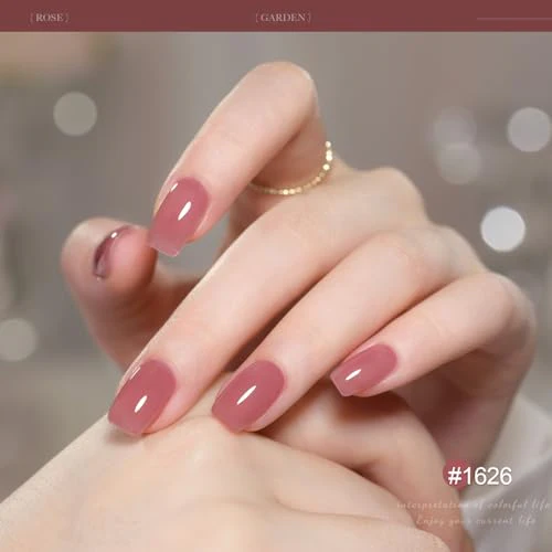 GAOY Gel Nail Polish Kit with UV Light for Beginners, 6 Colors Sheer Nude Red Pink Brown, Gel Polish Kit with Top and Base Coat for Salon and Nail Art DIY at Home, Rose Garden - Image 5