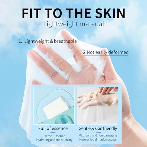 Face Masks Skincare Set for Girl,Moisturizing Collagen Facial Masks for Women Home Spa,Hyaluronic Acid Face Mask for All Skin Types,Day Night Facial Mask Deep Cleaning,Oil Contral 25ml (18Pack) - Image 6