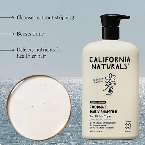 California Naturals Shampoo, Scalp and Hair Care for Women and Men, Coconut Cleansing Complex, Natural, Vegan, Cruelty, Silicone, Paraben, and Sulfate Free Shampoo, All Hair Types, 16.5 fl oz - Image 2