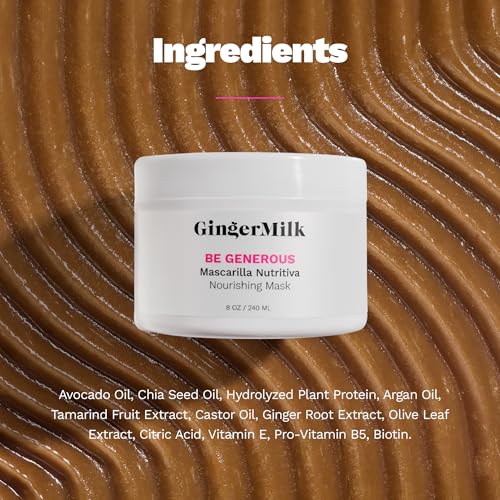 GINGER MILK - Hair Mask, Hair Care, Hair Mask For Damaged Hair, Deep Conditioning Hair Mask, Hair Mask For Dry Damaged Hair And Growth, Be Generous(8 oz.) - Image 3
