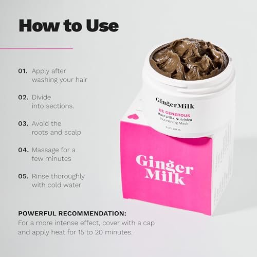 GINGER MILK - Hair Mask, Hair Care, Hair Mask For Damaged Hair, Deep Conditioning Hair Mask, Hair Mask For Dry Damaged Hair And Growth, Be Generous(8 oz.) - Image 5