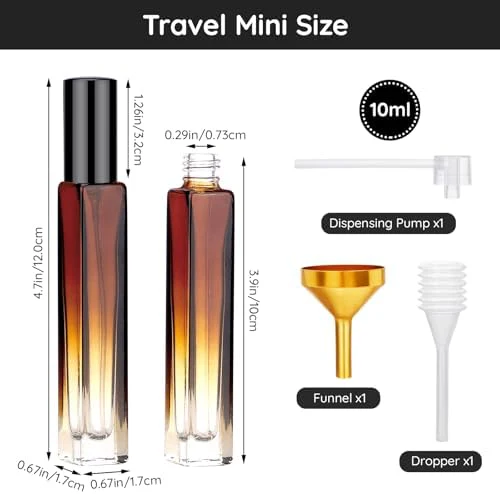 Segbeauty 10ML Travel Cologne Sprayer, 5 Packs Refillable Atomizer Spray Bottle for Perfume, Empty Mini Glass Perfume Bottle Fine Mist Dispenser, Portable Leak-proof Sample Bottles for Travel Outgoing - Image 4