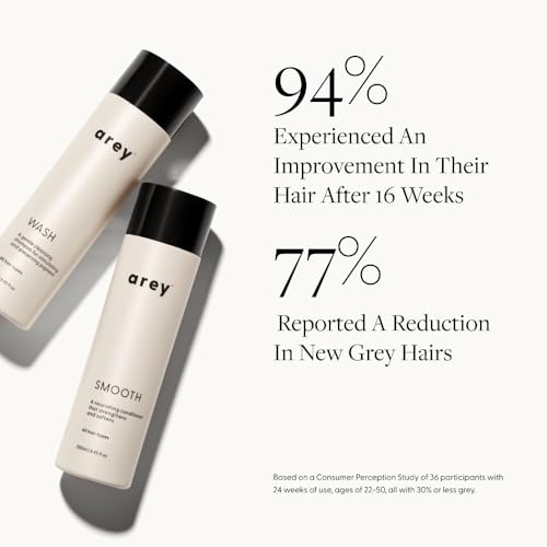 Arey Shower Duo | Wash Shampoo and Smooth Conditioner | Delay + Reduce the Signs of Aging Grey Hair | Retain Moisture, Promote Smoothness | Vegan, Gluten-Free & Cruelty Free (2 Pack, 8.45 Fl Oz each) - Image 2
