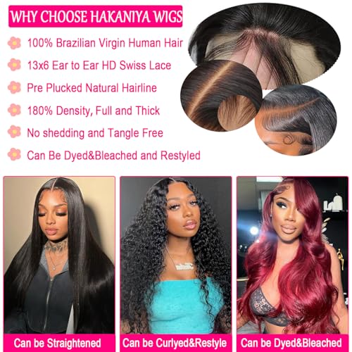13x6 Body Wave Lace Front Wigs Human Hair Pre Plucked HD Transparent Lace Frontal Wigs Human Hair 180% Density Glueless Wigs Human Hair with Baby Hair for Women 26 Inch - Image 3