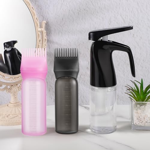 Pimoys 3 PCS Root Comb Applicator Bottle and Continuous Hair Spray Bottle, Hair Oil Applicator Hair Water Mister Oiling Applicator for Dye Hairstyling - Image 7