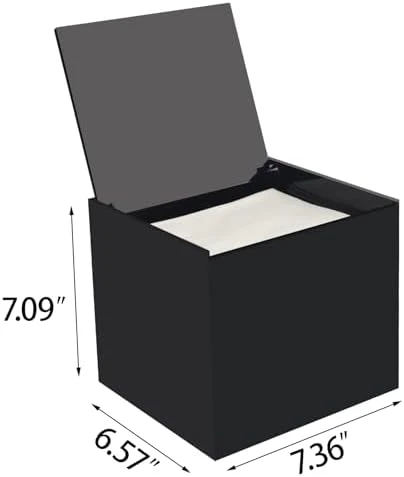Disposable Face Towel Storage Box Compatible with Facial Towel XL, Acrylic Disposable Face Towelette Holder Container, Black - Image 3