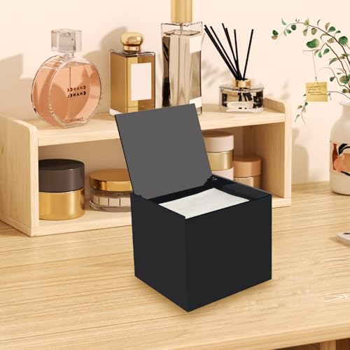 Disposable Face Towel Storage Box Compatible with Facial Towel XL, Acrylic Disposable Face Towelette Holder Container, Black - Image 6