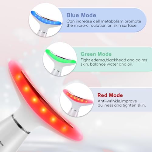 LATME Facial Massager,Neck Face Massager Tool,3 Mode Massage with Heat,Portable Beauty Instrument for Skin Care Women Gift - Image 3