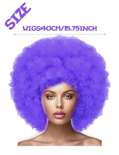 Short Bob Hair Wigs Straight with Flat Bangs Synthetic Colorful Cosplay Daily Party Neon Wig for Women + Free Wig Cap 12" Natural As Real (Afro, Purple) - Image 2