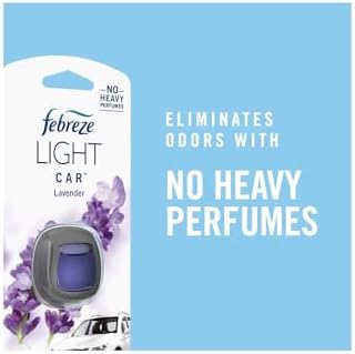 Febreze LIGHT Odor-Fighting Car Freshener Vent Clip Lavender, 06 oz, Pk of 3 and Storage Case, Beige - Image 3