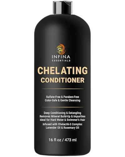 Chelating Conditioner - Sulfate Free Metal Detox Conditioner Enriched with Chelactik-3 & Rosemary Oil, Color Safe Hard Water Conditioner for Mineral Build Up Swimmers Hair - 16 fl oz