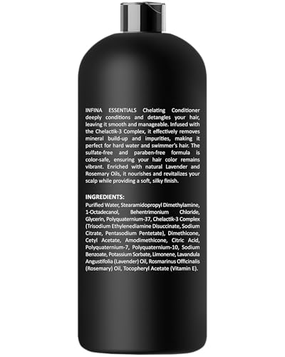 Chelating Conditioner - Sulfate Free Metal Detox Conditioner Enriched with Chelactik-3 & Rosemary Oil, Color Safe Hard Water Conditioner for Mineral Build Up Swimmers Hair - 16 fl oz - Image 8
