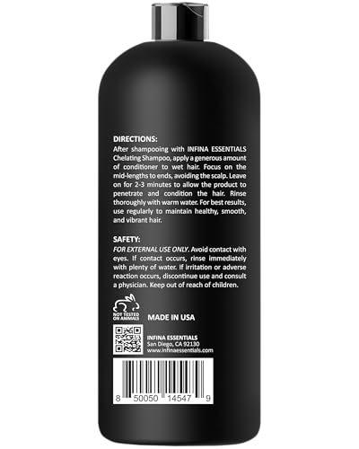Chelating Conditioner - Sulfate Free Metal Detox Conditioner Enriched with Chelactik-3 & Rosemary Oil, Color Safe Hard Water Conditioner for Mineral Build Up Swimmers Hair - 16 fl oz - Image 9