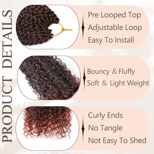 9 Packs Boho Box Braids Crochet Hair 24 Inch Goddess Box Braids Crochet Hair With Curly Ends Synthetic Bohemian Braids Hair Extension For Women (24inch, 1B/350) - Image 4