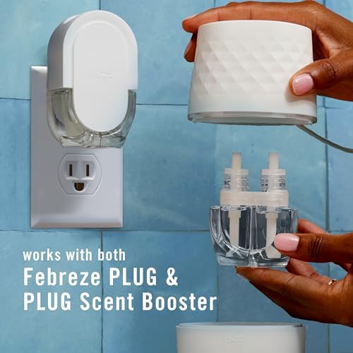 Febreze PLUG Scent Booster Starter Kit, Oil Diffuser, Air Freshener Plug In, Continuous Scent Device + 2 Downy Calm Refills - Image 7