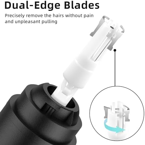 Smity Ear and Nose Hair Trimmer Professional Painless Eyebrow Trimmer for Men and Women Battery-Operated Dual-Edge Blades Built-in LED Light (Black) - Image 5