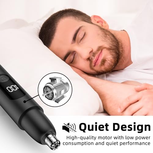 Smity Ear and Nose Hair Trimmer Professional Painless Eyebrow Trimmer for Men and Women Battery-Operated Dual-Edge Blades Built-in LED Light (Black) - Image 8