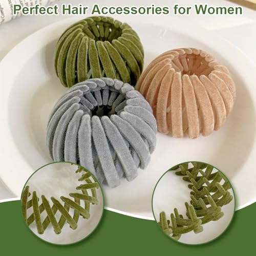 Birds Nest Hair Clips - Hair Claw Clamps Bun Makers Expandable Ponytail Holder Comb Hair Bands Hair Accessory for Women Ponytail Holders Claw Clips - Image 3