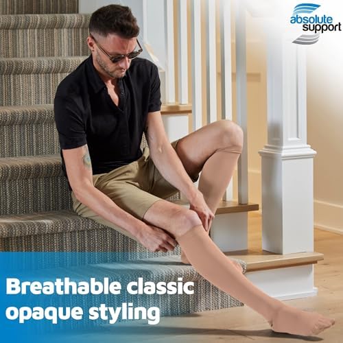 ABSOLUTE SUPPORT (3 Pairs) Plus Size Compression Socks for Women and Men Circulation 20-30mmHg - Graduated Support Knee High for Swelling, Achilles Tendon, Thrombosis - Beige, 7X-Large - A501BE10-3 - Image 6
