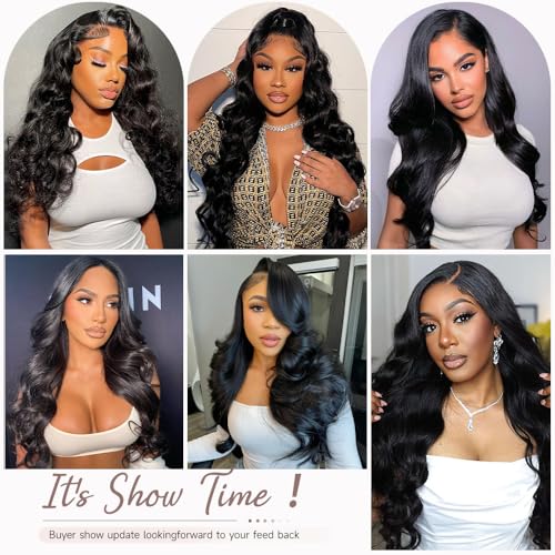13x6 HD Lace Front Wigs Human Hair 28 Inch Body Wave Lace Front Wigs Human Hair Pre Plucked 200% Density Transparent Lace Frontal Wigs Human Hair Lace Front Wigs Baby Hair Human Hair Wig for Women - Image 6