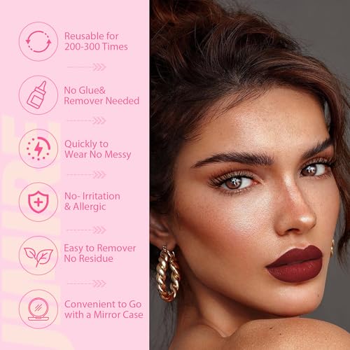 JIMIRE Magnetic Eyelashes with Applicator Soft Magnetic Lashes Black+Brown Reusable Comfortable Magnetic Eyelashes Natural Look Lash Primer No Glue No Eyeliner Needed Soft Magnets Eyelashes - Image 7