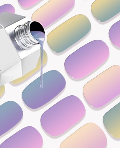 Semi Cured Gel Nail Strips - 30pcs Glaze Gel Nail Stickers, Salon Quality DIY Nail Wraps, Nail Stickers for Easy Application, UV Light Required - Image 6