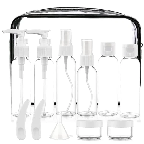 Cosywell Travel Size Bottles for Toiletries 13 Pack 2oz TSA Approved Toiletry Bottles Leak Proof Travel Kit for Women Shampoo Lotion Skincare Cosmetic Container Travel Essentials(White)