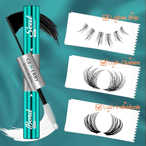 GEMERRY Lash Bond and Seal Waterproof Sensitive Eyes-Friendly Lash Cluster Glue New Upgraded Formula 12 ml Bond and Seal Lash Glue Strong Hold Eyelash Glue for Self Use at Home - Image 5