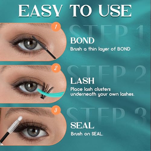 GEMERRY Lash Bond and Seal Waterproof Sensitive Eyes-Friendly Lash Cluster Glue New Upgraded Formula 12 ml Bond and Seal Lash Glue Strong Hold Eyelash Glue for Self Use at Home - Image 6