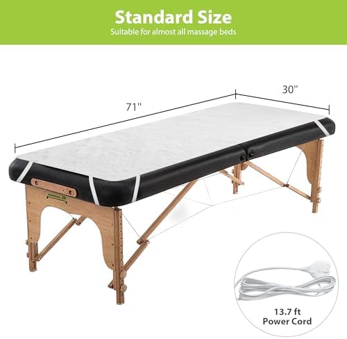 Massage Table Warmer Heating Pad Professional SPA Massage Bed Warmer with Timer, 9 Heat Settings, Overheat Protection for Massage Bed & Spa, Thickened & Soft Fleece, 30" x 71" - Image 7