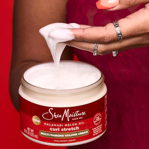 SheaMoisture Curl Stretch Multi-tasking Volume Cream Kalahari Melon Oil and a Tropical Vacation Scent With Hydrating Hyaluronic Serum, Defines Type 4 Curls For Days 11 Fl Oz - Image 4