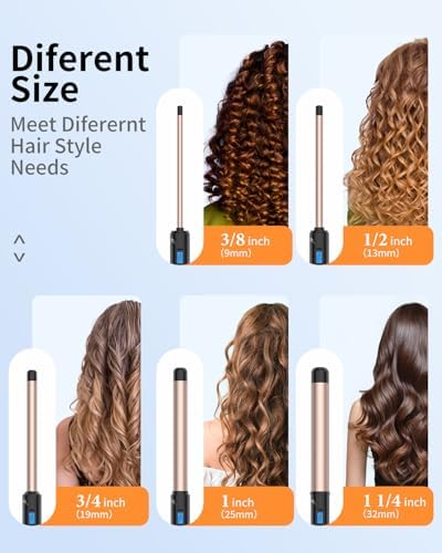 1 1/4 Inch Curling Wand Long Barrel, Dual Voltage Wand Curling Iron for Long Hair,Hair Curling Wand with Tourmaline Ceramic,10 Adjustable Temp - Image 6