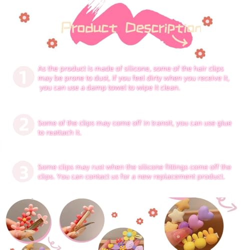 4 pack Girl Hair Clips Cute Hair Accessories for Kids Candy Color Hair Accessory for Little Girls Kids Teens,Multiple Patterns - Image 2