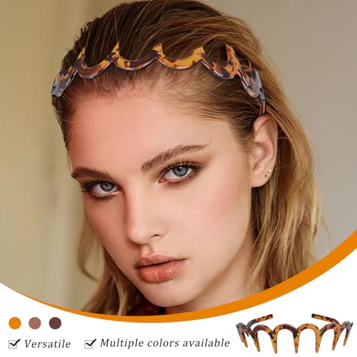 6Pcs Zig Zag Shark Tooth Headbands Comb Zigzag Plastic Hoop U Shaped Shark Tooth Hair Bands Wavy teeth Hair Hoop for Women Girls Hair Accessory Styling(6 Color) - Image 2