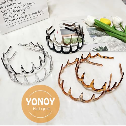 6Pcs Zig Zag Shark Tooth Headbands Comb Zigzag Plastic Hoop U Shaped Shark Tooth Hair Bands Wavy teeth Hair Hoop for Women Girls Hair Accessory Styling(6 Color) - Image 7