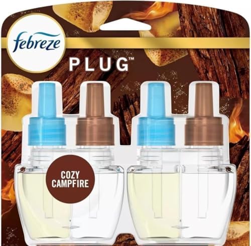 Febreze Odor-Fighting Fade Defy Plug Air Freshener - Cozy Campfire - 1.74 fl oz/2pk + Small Spaces Cozy Campfire (1 Count) - Image 2