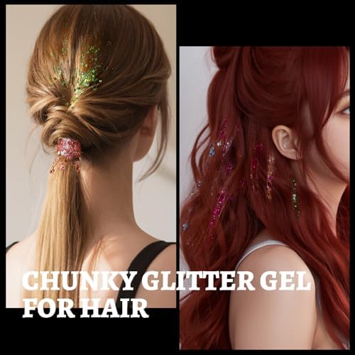 Teenitor 24 Colors Face Glitter Body Glitter Gel, Hair Glitter Gel, Glitter for Halloween Makeup, Face Makeup Glitter Gel for Face, Body, Hair - Image 4