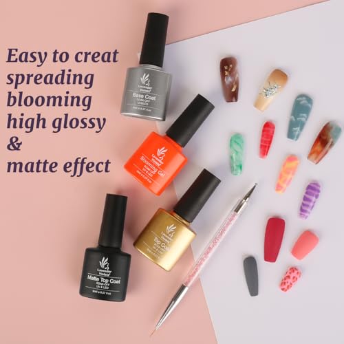 Lavender Violets Gel Nail Polish Set,UV LED Base,Glossy n Matte Top Coat,Blooming Gel Brush Pen Christmas Red Green Colors Sliver Glittery Gold White Pink Nail Art Women Beauty Gift 997 - Image 4