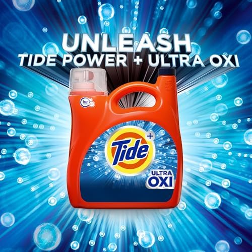 Tide Ultra Oxi Liquid Laundry Detergent, 74 Loads, 105 fl oz, HE Compatible - Image 2