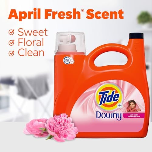 Tide Plus A Touch of Downy Liquid Laundry Detergent, April Fresh Scent, 105 fl oz, 74 Loads, HE Compatible - Image 5