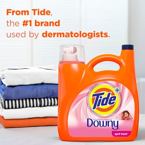 Tide Plus A Touch of Downy Liquid Laundry Detergent, April Fresh Scent, 105 fl oz, 74 Loads, HE Compatible - Image 6