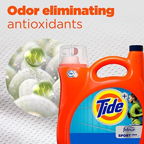 Tide Plus Febreze Sport Odor Defense Liquid Laundry Detergent, 105 fl oz, 74 Loads, HE Compatible - Image 3