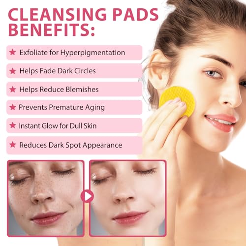 Turmeric Kojic Acid Cleansing Pads,40PCS Kojic Acid and Turmeric Cleansing Pads, Turmeric Kojic Acid Pads for Facial Cleansing - Image 5