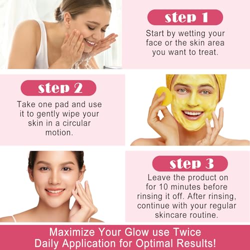 Turmeric Kojic Acid Cleansing Pads,40PCS Kojic Acid and Turmeric Cleansing Pads, Turmeric Kojic Acid Pads for Facial Cleansing - Image 7