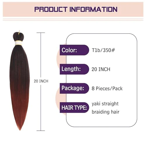 Beyond Beauty Braiding Hair pre stretched, Braids Synthetic Fiber Ombre Yaki Texture, Natural Easy Twist Braids Crochet Hair Hot Water Setting hair extensions - Image 2