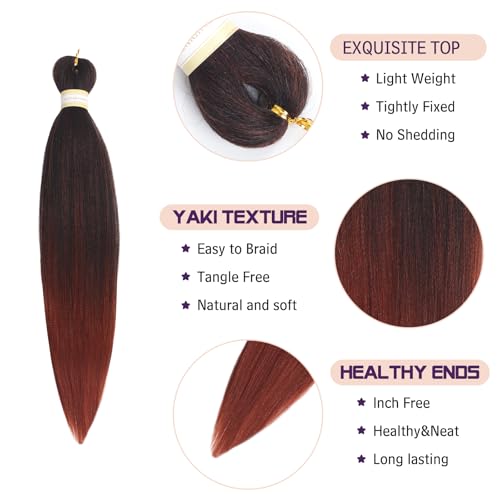 Beyond Beauty Braiding Hair pre stretched, Braids Synthetic Fiber Ombre Yaki Texture, Natural Easy Twist Braids Crochet Hair Hot Water Setting hair extensions - Image 5