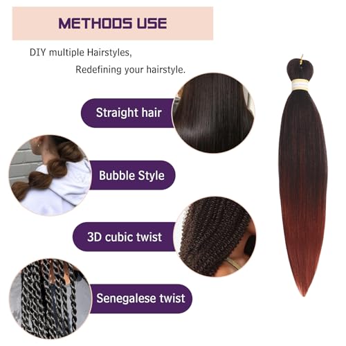 Beyond Beauty Braiding Hair pre stretched, Braids Synthetic Fiber Ombre Yaki Texture, Natural Easy Twist Braids Crochet Hair Hot Water Setting hair extensions - Image 6