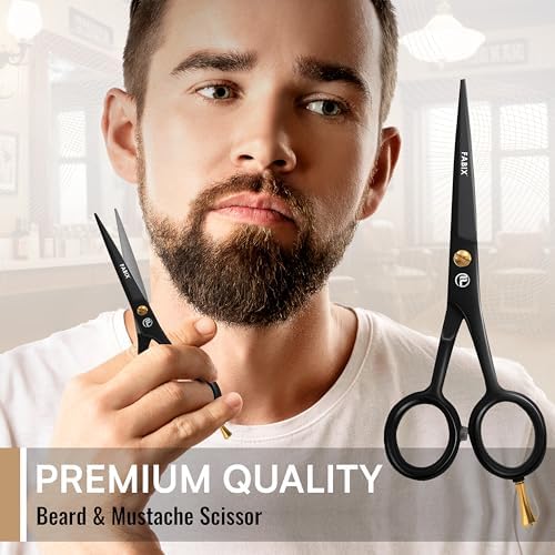 5” Professional Beard Mustache Scissors with 1 Beard Comb, 1 Mustache Comb and Travel Pouch - Perfect Beard Trimming Scissors for All Facial Hair Scissors - Grooming Scissors - Image 6